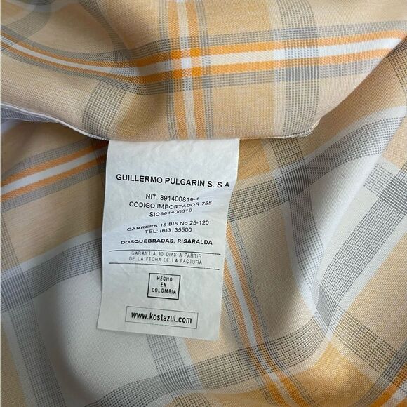 Kosta Azul Plaid Men’s Button Down Size Medium - Picture 4 of 7